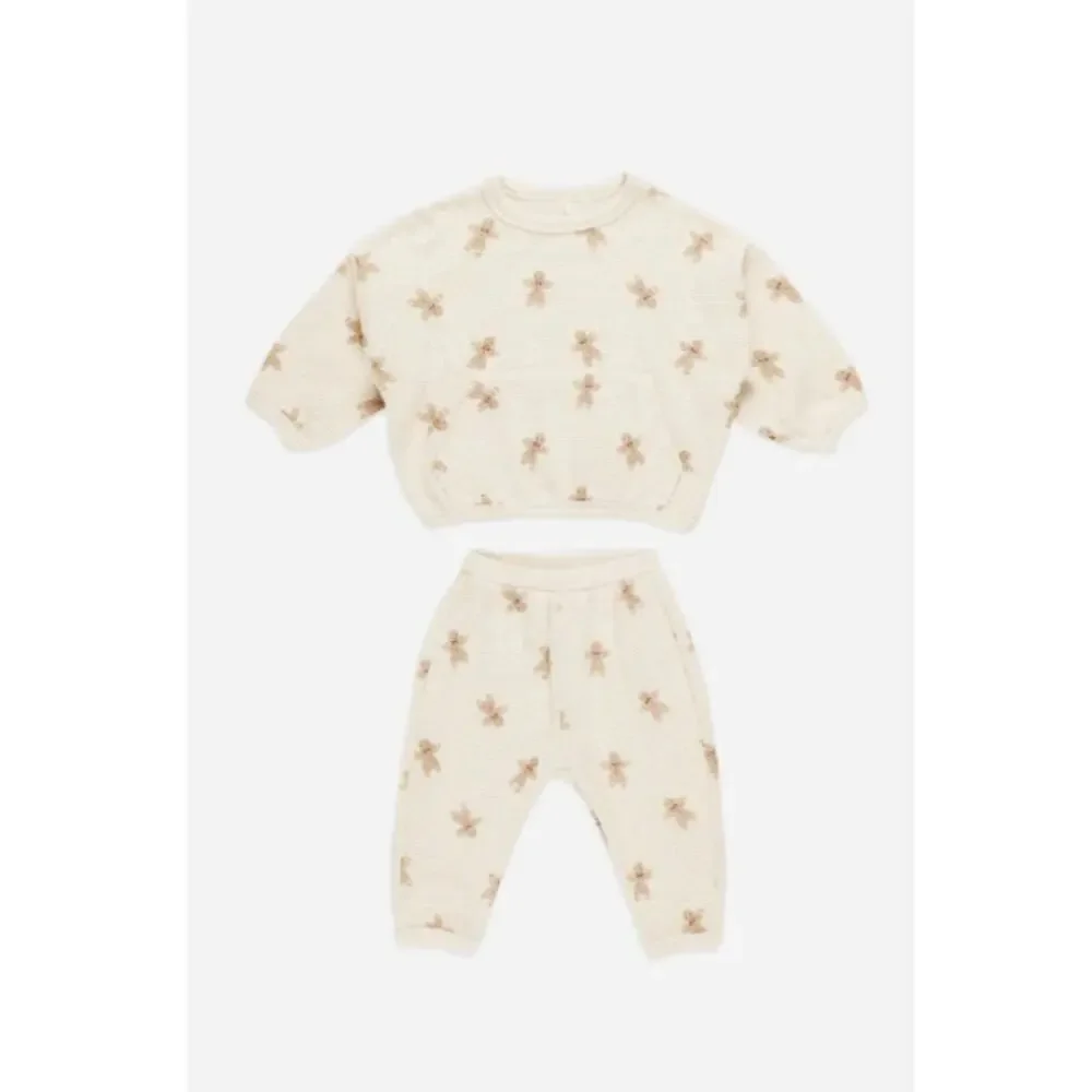 Quincy Mae Baby Gingerbread Waffle Slouch Set Size 6-12 M